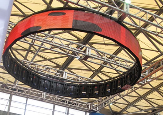 Indoor, outdoor light-weight curved LED display